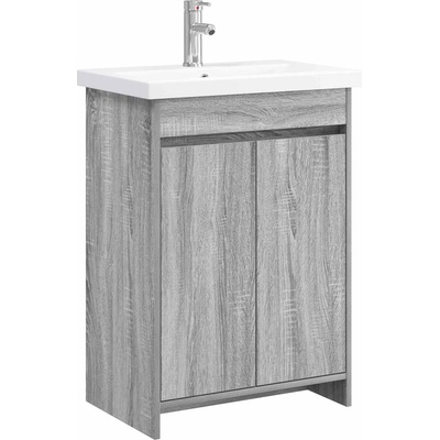 vidaXL Комплект мебели за баня Сив Сонома 61 x 40 x 84, 5 см (3404279)