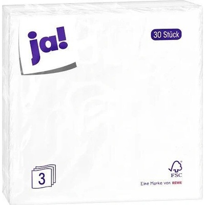Ja! Servietten Weiss 30ks 33x33cm