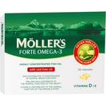 Möller’s Forte Omega-3 Масло от черен дроб на треска, 30 капсули, Mollers
