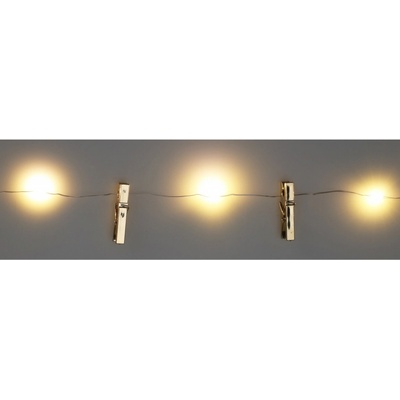 Home Styling Collection LED světelný řetěz s ozdobnými kolíčky, 230 cm, zlatý