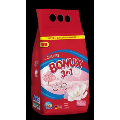 Bonux Color Pure Magnolia 3v1 prací prášek na barevné prádlo 60 PD 4,5 kg