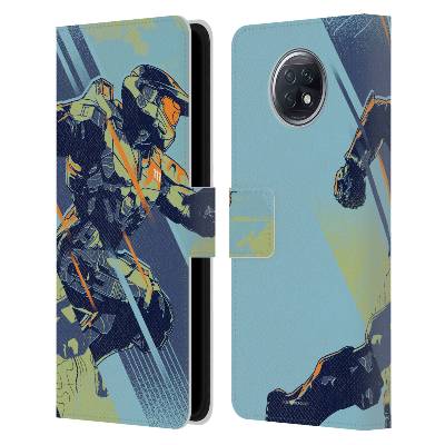 Pouzdro na mobil Xiaomi Redmi Note 9T - HEAD CASE - Halo Infinite - Pohled z boku (Otevírací obal, kryt na mobil Xiaomi Redmi Note 9T - Halo - Master Chief běh)