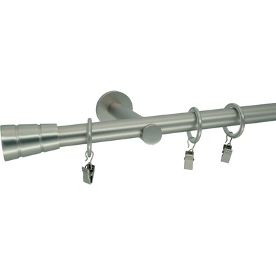 KovovégarnýžeCZ Sotra modern 19 mm Jednořadá prodloužená Bez kroužků matný nikl 480 cm