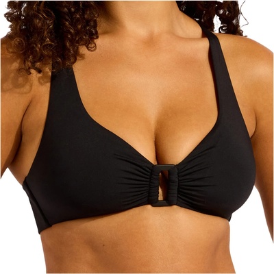 Seafolly Дамско бикини горнище Seafolly Women's S. Collective Multi Fit Longline Tri Bra Bikini top - Black - размер 32 (EU) (150-5777-0111)