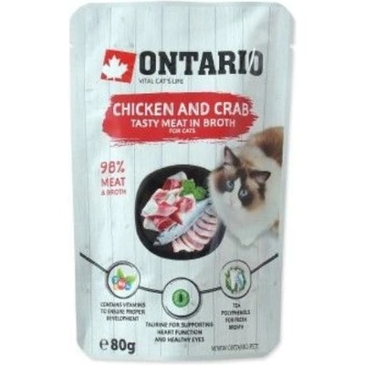 Ontario Cat Chicken and Crab in Broth 15 x 80 g