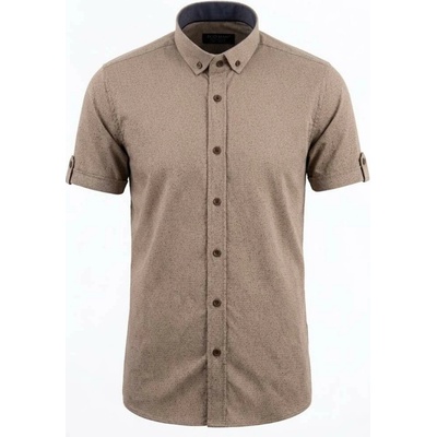 Ego Man pánská košile krátký rukáv regular fit EKR-240-4 béžová