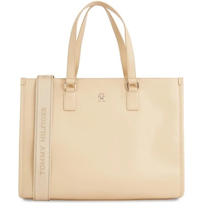 Tommy Hilfiger Дамска чанта Tommy Hilfiger Th Monotype Tote AW0AW15978 Бежов (Th Monotype Tote AW0AW15978)