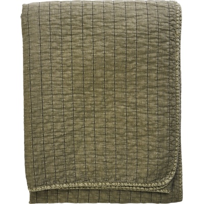 MADAM STOLTZ Prošívaný přehoz Khaki / Dark green 130 × 180 cm, zelená barva, textil
