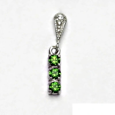 Čištín Stříbrný přívěsek Swarovski krystaly peridot P 1323/14