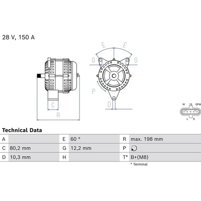 BOSCH 0 986 085 990 generátor (0986085990)