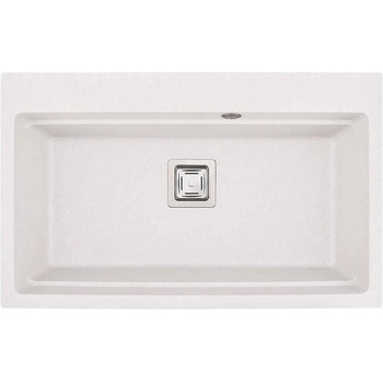 Inter Ceramic Кухненска мивка 8213 Бяла, Inter Ceramic, гранит, едно корито, със сифон, 48х21х78см (8213 WHITE)