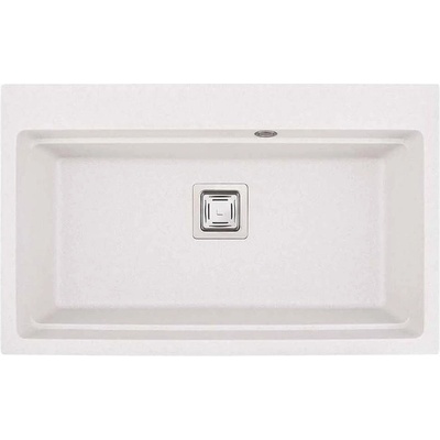 Inter Ceramic Кухненска мивка 8213 Бяла, Inter Ceramic, гранит, едно корито, със сифон, 48х21х78см (8213 WHITE)