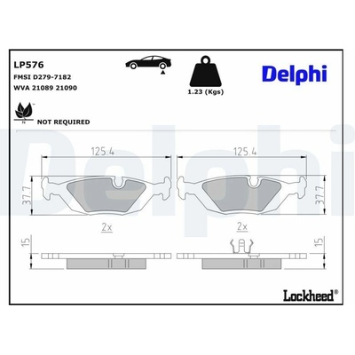 Sada brzdových platničiek kotúčovej brzdy DELPHI LP576