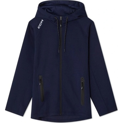 CCM Team Locker Room Full Zip Hoodie YTH tmavě modrá