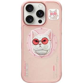 Nimmy Калъф Nimmy Glasses Cool Cat MagSafe за iPhone 16 Pro - розов (6971080310690)