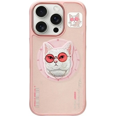 Nimmy Калъф Nimmy Glasses Cool Cat MagSafe за iPhone 16 Pro - розов (6971080310690)