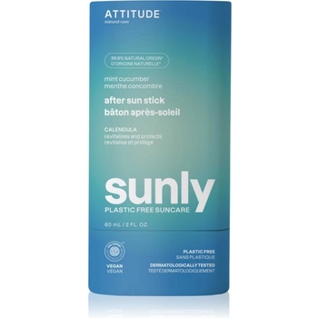 Attitude Sunly Plastic Free Suncare успокояващ крем след слънчеви бани Mint, Cucumber 60 гр