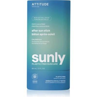 Attitude Sunly Plastic Free Suncare успокояващ крем след слънчеви бани Mint, Cucumber 60 гр