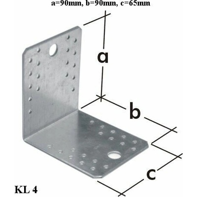 Domax KL4 Uholníková spojka 90x90x65x2.5mm