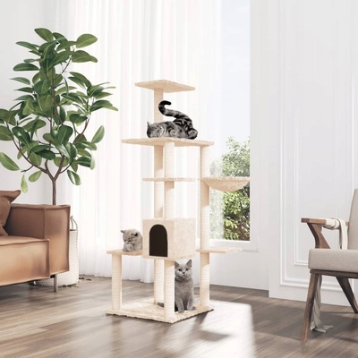 Shumee Škrabadlo so sisalovými stĺpikmi krémové 142 cm