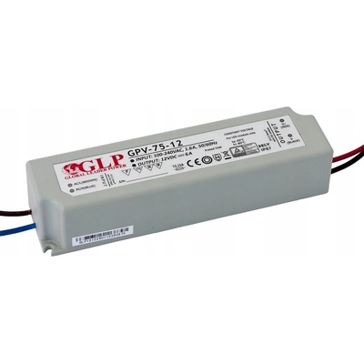 Napájecí zdroj pro LED pásky a moduly 12V DC / 230V AC GLP GPV-75-12 75W 6A IP67