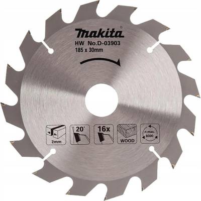 Pilový kotouč na dřevo Makita 185x30 mm; 16Z D-03903