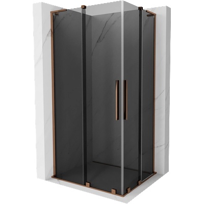 Mexen Velar L Duo плъзгаща се душ кабина 100 x 90 см, графит, розово злато - 871-100-090-02-43-60 (871-100-090-02-43-60)