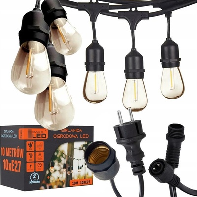 SmartLED LED Venkovní dekorační řetěz 10xE27/1W/230V 10,94 m IP44 černá 4532