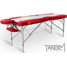 Tandem Skladací masážny stôl Profi A2D Duo krémovo-červená 195 x 70 cm