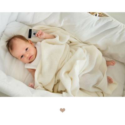 Lullalove Lehká dečka z vlny Merino Premium Kokosová