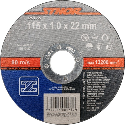 Sthor Kotouč řezný 115 x 22 x 1,0 mm TO-08170