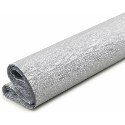 Krepový papier 250 x 50 cm vo farbe striebra - 1 ks