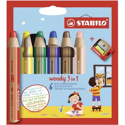 STABILO woody 3 in 1 6 ks s ořezávátkem – Zboží Mobilmania