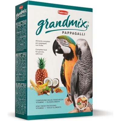 Padovan Grandmix Pappagalli - Пълноценна храна с плодове за големи папагали 2 кг
