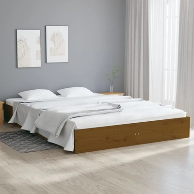 vidaXL Рамка за легло, меденокафява, дърво масив, 120x200 см (820050)