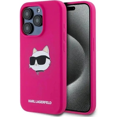 KARL LAGERFELD Кейс Karl Lagerfeld Silicone Choupette Head MagSafe за iPhone 15 Pro, розов (3666339257422)