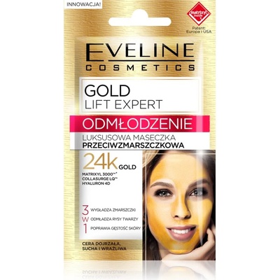Eveline Cosmetics Gold Lift Expert подмладяваща маска 3 в 1 7ml