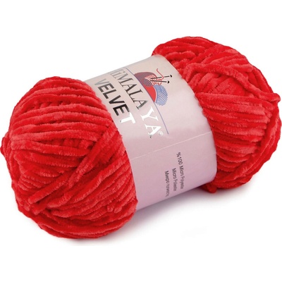 Pletací žinylková příze Velvet 100 g Varianta: 11 (90018) červená, Balení: 1 ks 55832/141071/273917