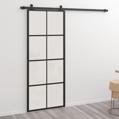 zahrada-XL Posuvné dveře hliník a ESG sklo 102,5 x 205 cm černé