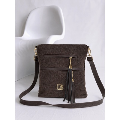 Laura Biaggi Veľká crossbody kabelka čokoládová dámska kabelka