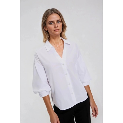 Moodo Бяла риза с набрани ръкави Moodo Moodo | Byal | ЖЕНИ | M
