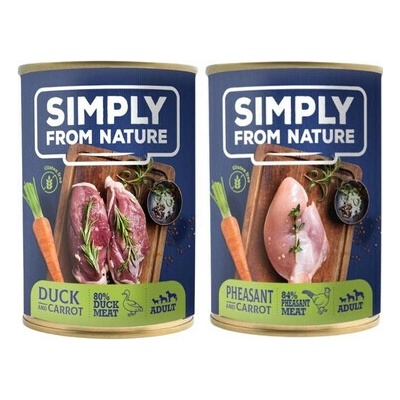 Simply From Nature bažant s mrkvou + kačica s mrkvou 12 x 400 g