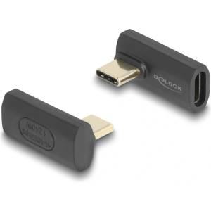 Delock Преходник DeLock 60244, от USB-C(м) към USB-C(ж), черен (DELOCK-60244)