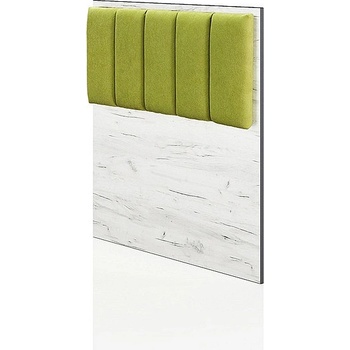 ИРИМ Тапицирана табла за единично легло Сити 2042 дъб крафт бял / плат зелен