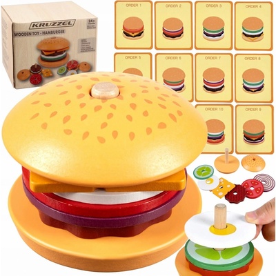 KRUZZEL drevený hamburger
