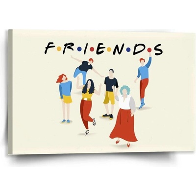 Sablio Obraz Seriál přátelé FRIENDS Postavy - 120x80 cm