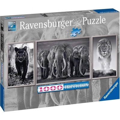 Ravensburger Panter slon a lev Panorama 1000 dílků