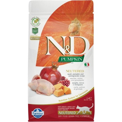 N&D GF Pumpkin CAT NEUTERED Quail & Pomegranate 300 g