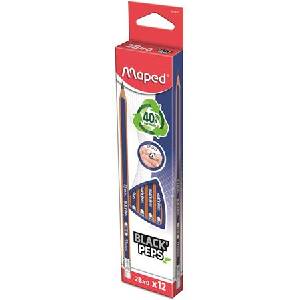 Maped Графитен молив с гума, 2B, триъгълен, MAPED "BlackPeps Navy" 851822 (851822)
