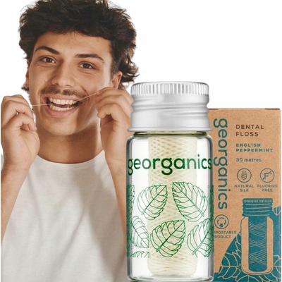 Georganics Zubní nit hedvábná Peppermint 30 m